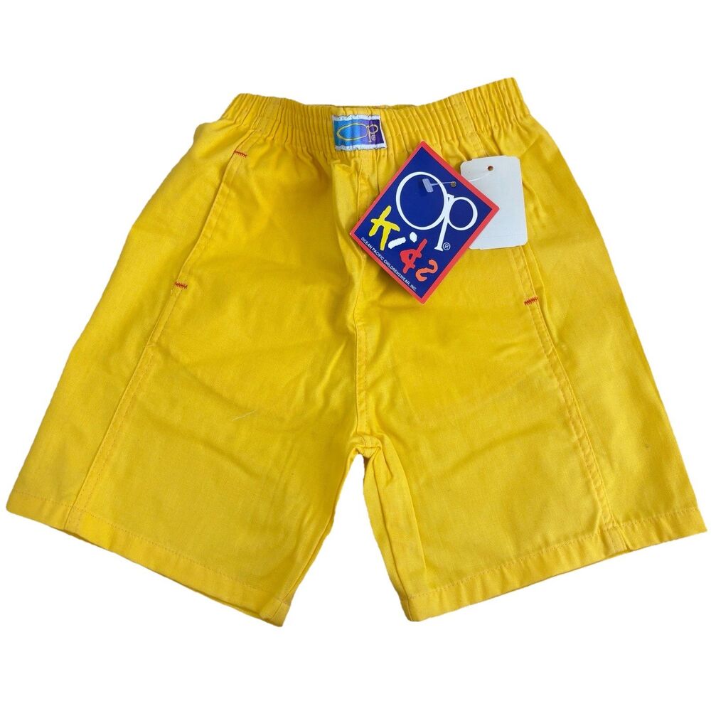 Vintage Op Kids Yellow Shorts Size 3T NWT Ocean Pacific Summer Beach Retro 90s